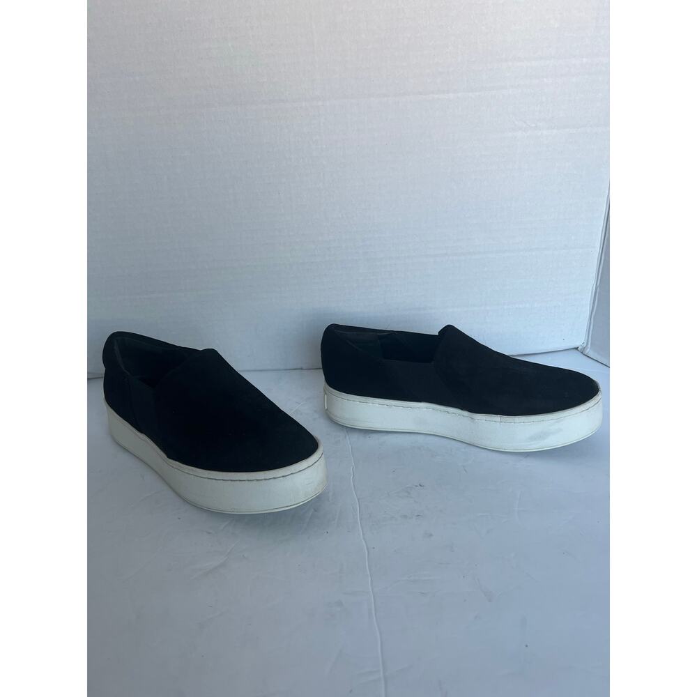 Vince Warren Black Suede White Platform Round Toe Slip On‎ Skate Sneaker Shoes 7 - Picture 3 of 13